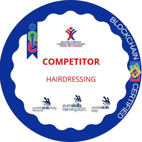 Competitor Hairdressing ai Campionati dei Mestieri EuroSkills Herning 2025.