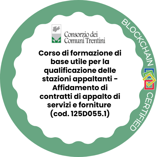 Corso di formazione di base utile per la qualificazione delle stazioni appaltanti - Affidamento di contratti di appalto di servizi e forniture (cod. 125D055.1)