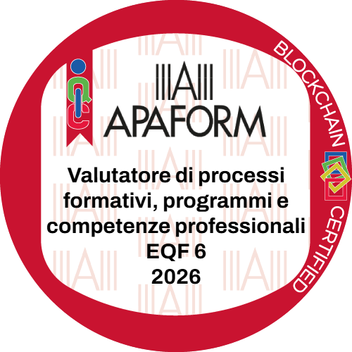 Valutatore di processi formativi, programmi e competenze professionali livello EQF 7 stimato da APAFORM