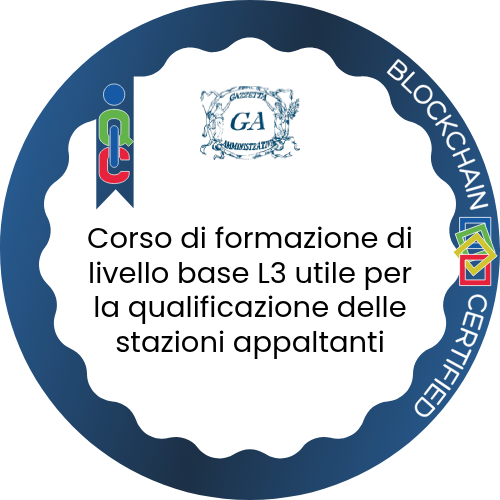 Corso di formazione di livello base L3 utile per la qualificazione delle stazioni appaltanti