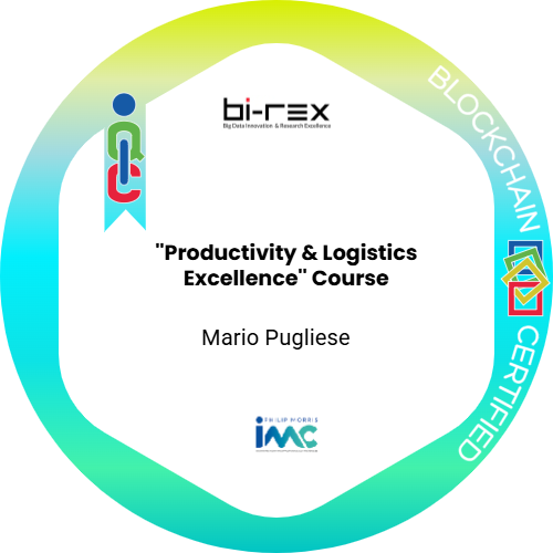 Logo del badge ''Productivity & Logistics Excellence'' Course | Philip Morris International