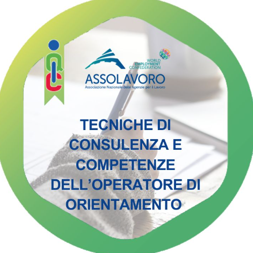 Logo del badge TECNICHE DI CONSULENZA E COMPETENZE DELL'OPERATORE DI ORIENTAMENTO