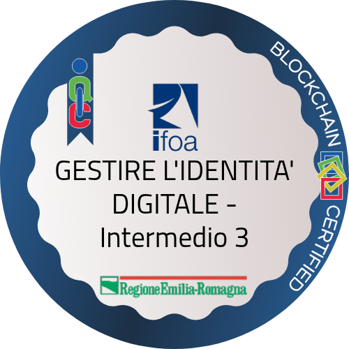 Logo del badge GESTIRE L'IDENTITA' DIGITALE - Intermedio 3