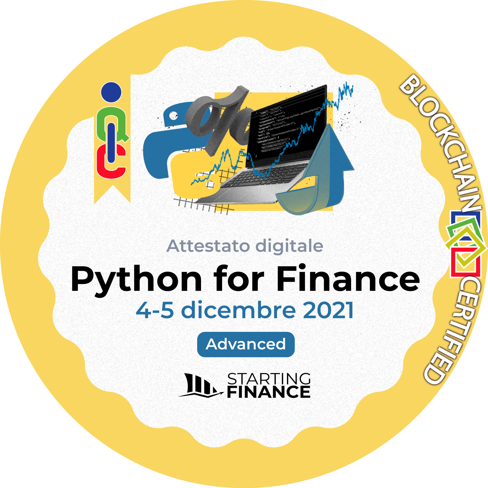 Masterclass Python for Finance | Advanced | Streaming | 4-5 dicembre