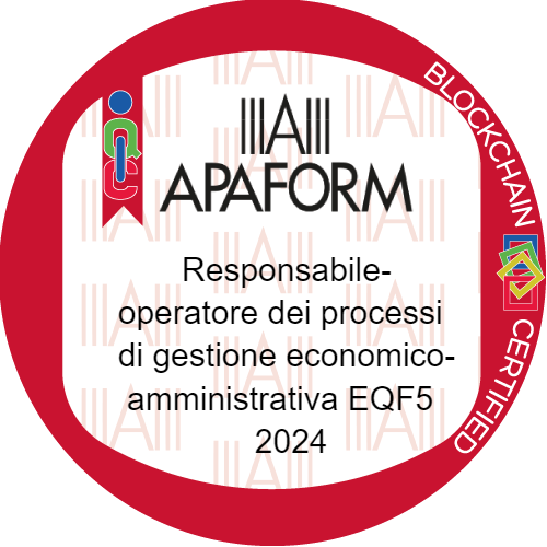 Responsabile-operatore dei processi di gestione economico-amministrativa di istituzioni e società formative livello EQF 5 stimato da APAFORM