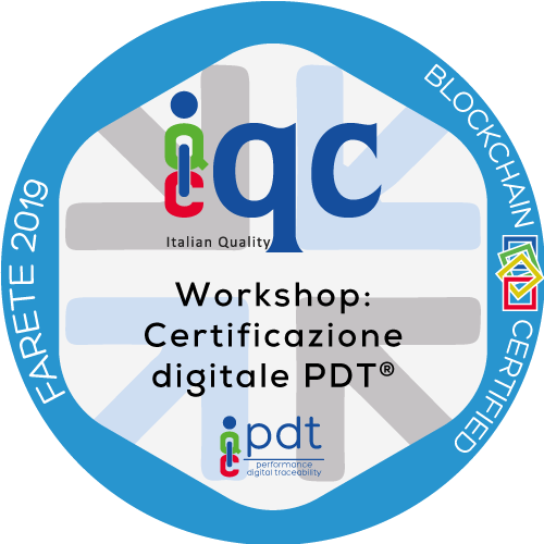 "Certificazione digitale delle performance di sistemi, processi, prodotti 
attraverso la Performance Digital Traceability (PDT®) con Tecnologia BlockChain"