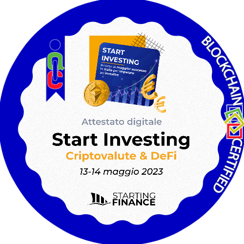 Masterclass Start Investing | Criptovalute & DeFi | Streaming | 13-14 maggio 2023