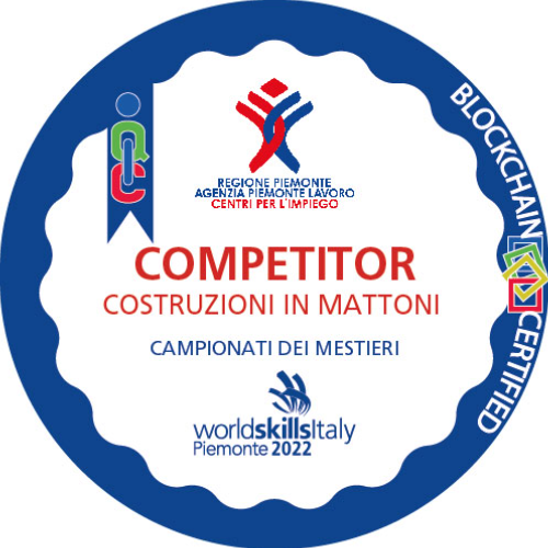 Competitor Costruzioni in mattoni ai Campionati dei Mestieri WorldSkills Piemonte 2022