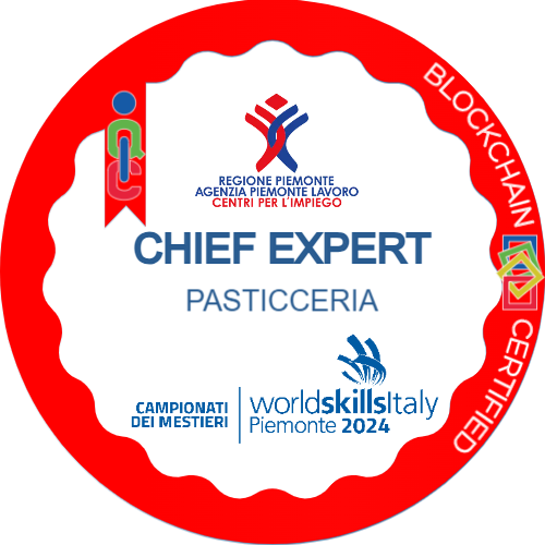 Chief Expert Pasticceria ai Campionati dei Mestieri WorldSkills Piemonte 2024.
