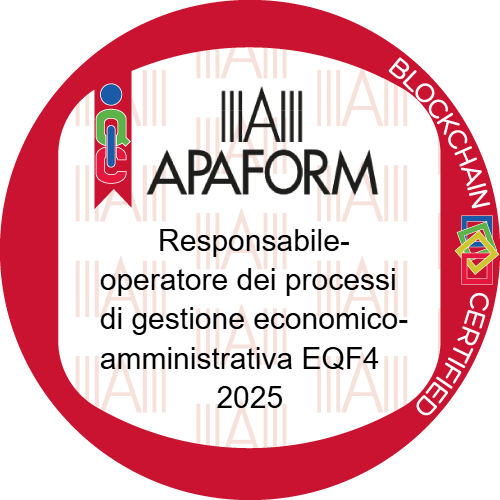 Responsabile-operatore dei processi di gestione economico-amministrativa di istituzioni e società formative livello EQF 4 stimato da APAFORM