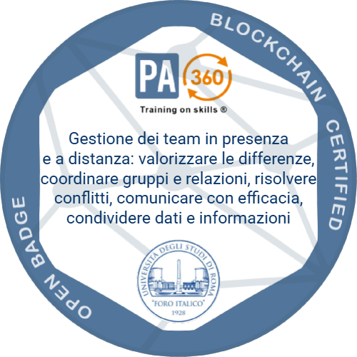 Gestione dei team in presenza e a distanza: valorizzare le differenze, coordinare gruppi e relazioni, risolvere conflitti, comunicare con efficacia, condividere dati e informazioni