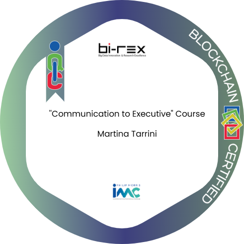 Logo del badge ''Communication to executive'' Course | Philip Morris International